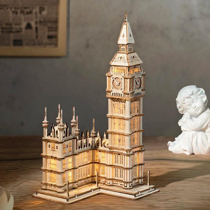 Rynx | 3D Architectural Wooden Puzzle Set: Build Big Ben, Tower Bridge & Five-Story Pagoda