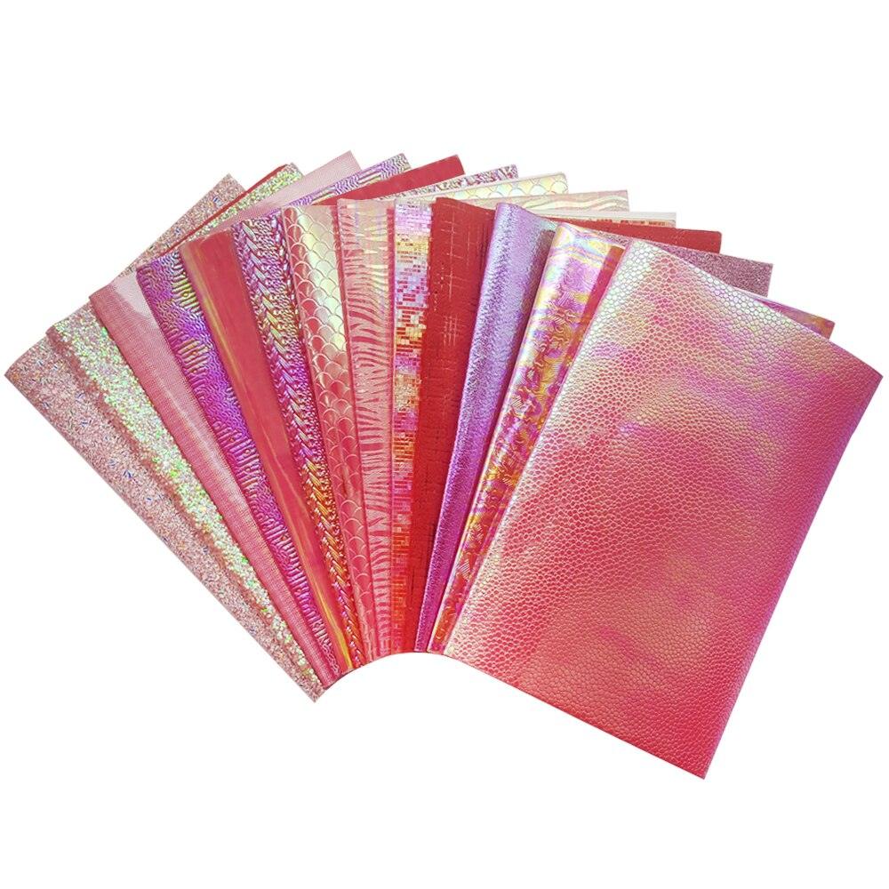 Rynx | Shiny Red Chunky Glitter Craft Fabric Sheets - A4 Size for DIY Projects