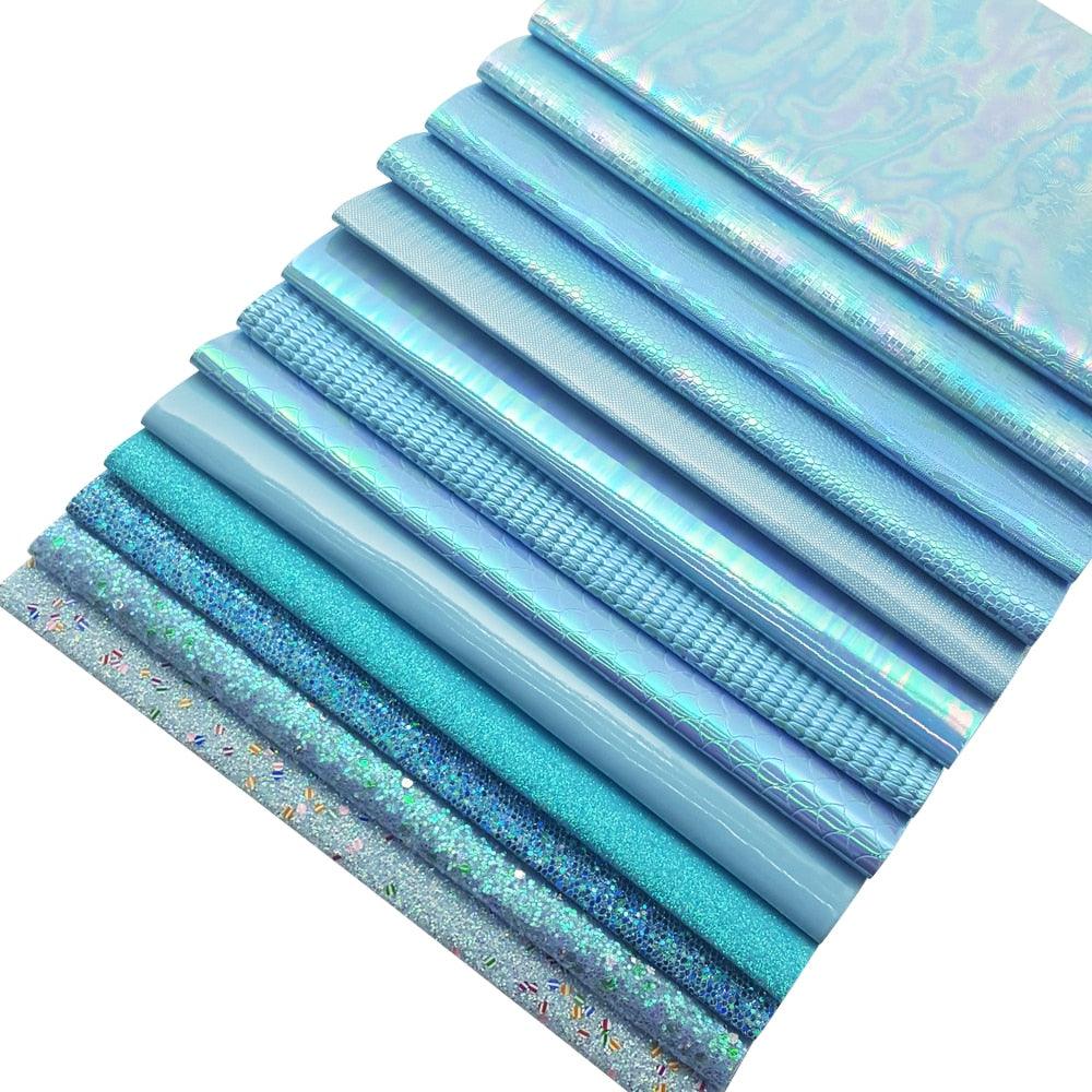 Rynx | Irisdente Blue Snake Glossy Fabric for Creative Crafting
