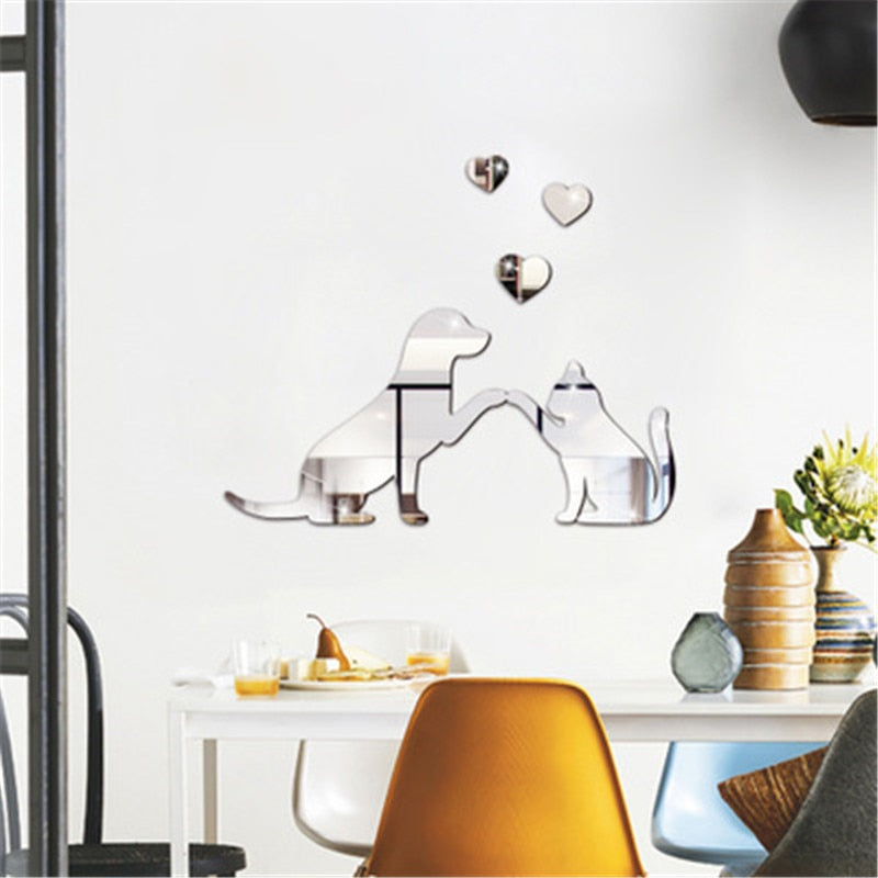Rynx | Funny Cat and Dog Acrylic Wall Sticker