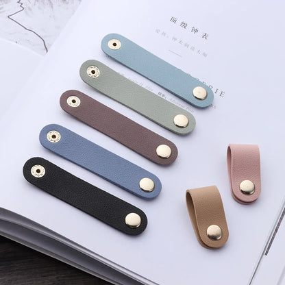 Rynx | Leather Charger Protector Desktop Storage Clips – Cable Winder Tie – Cable Management Cord Organizer – Earphone Accessories