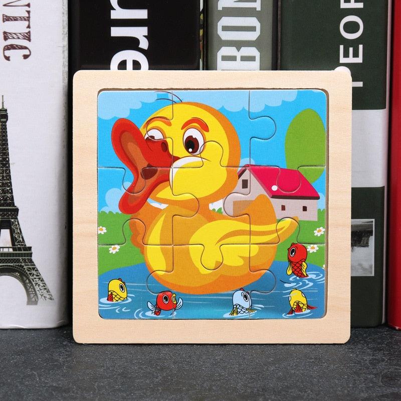 Rynx | Animal Adventure Wooden Tangram Puzzle Set - Creative Learning Toy for Children