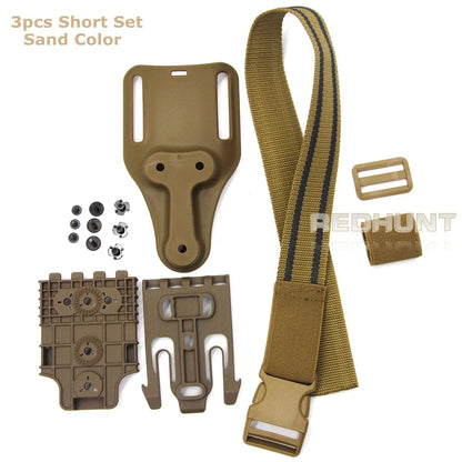 Rynx | Tactical Drop Leg Holster QLS 19/22 – Mid-Low Belt Universal Pistol Holster with Elastic Thigh Strap for Hunting