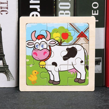 Rynx | Animal Adventure Wooden Tangram Puzzle Set - Creative Learning Toy for Children