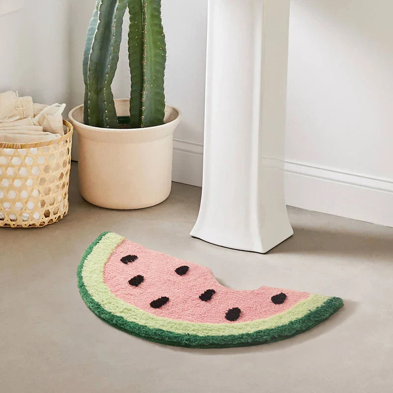 Rynx | Watermelon Bathroom Rug Fruit Rug Living Room Mat Toilet Kitchen Floor Mat Door Mat Soft Non-Slip Dorm Decor