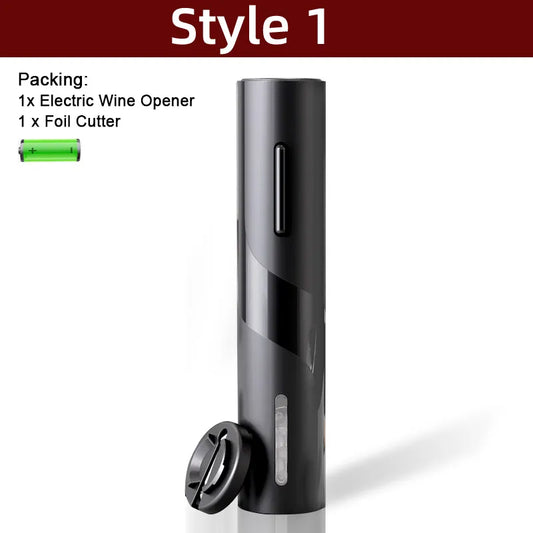Rynx | Electric Wine Opener - Automatic Corkscrew with Stand Holder, Foil Cutter, and Beer Bottle Opener - Kitchen and Bar Can Opener