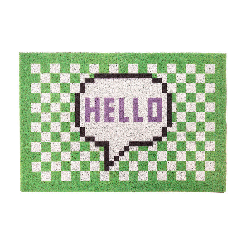 Rynx | Hello Green Check Doormat