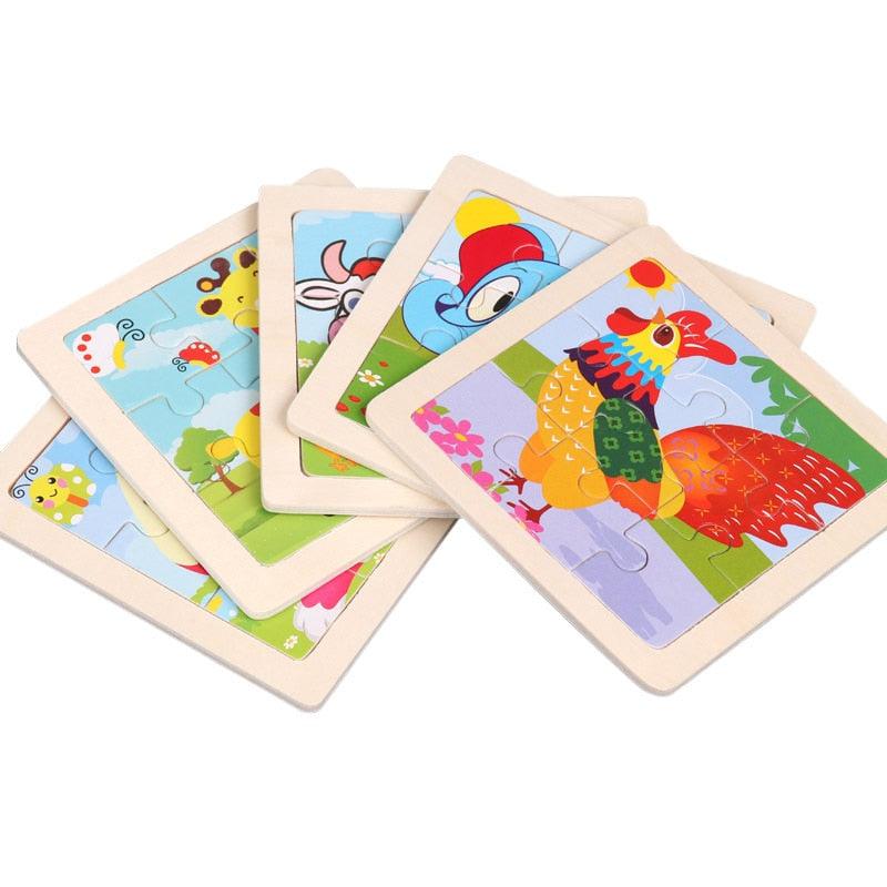 Rynx | Animal Adventure Wooden Tangram Puzzle Set - Creative Learning Toy for Children