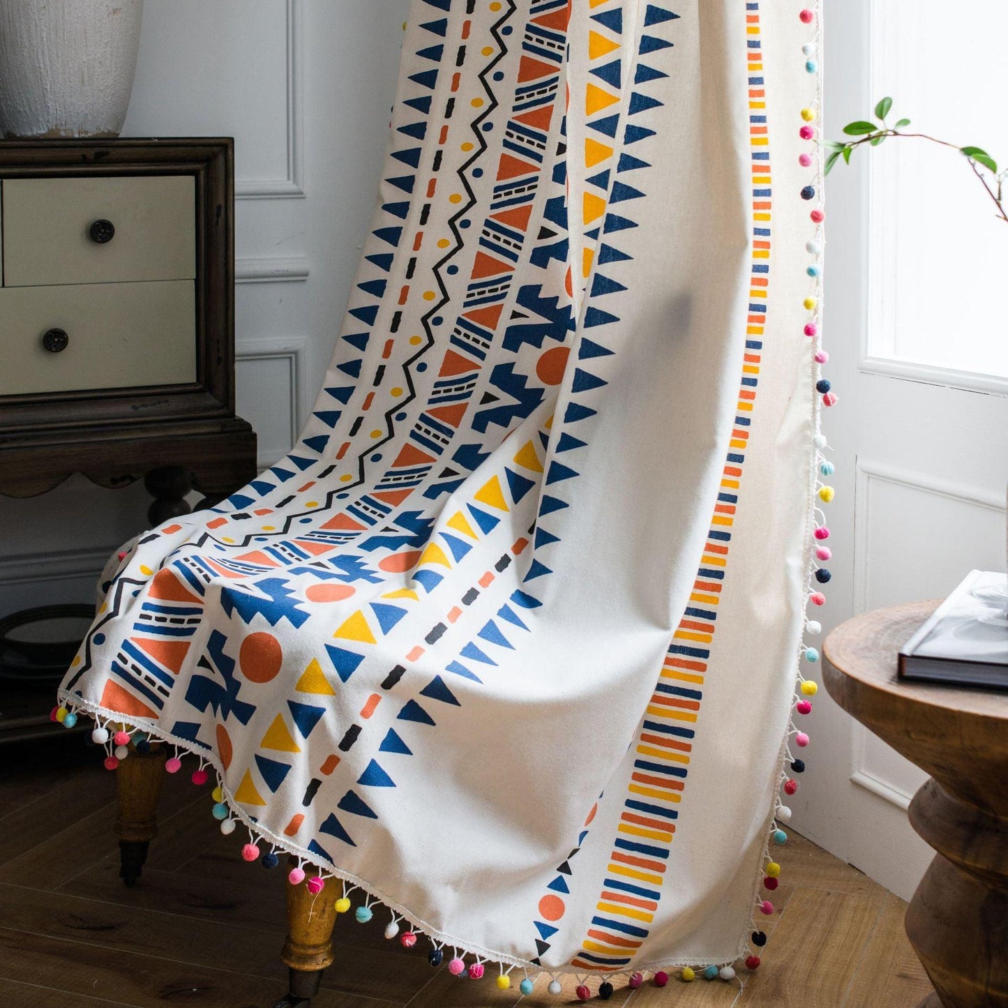 RYNX | Geometric Cotton Linen Curtains