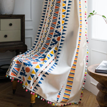 RYNX | Geometric Cotton Linen Curtains