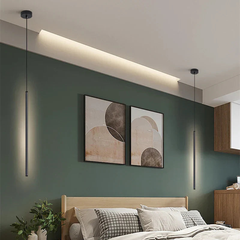 Rynx | Nordic LED Pendant Light: Minimalist design with creative lines, perfect for the bedroom, dining area