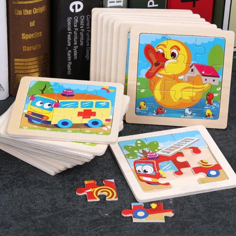 Rynx | Animal Adventure Wooden Tangram Puzzle Set - Creative Learning Toy for Children