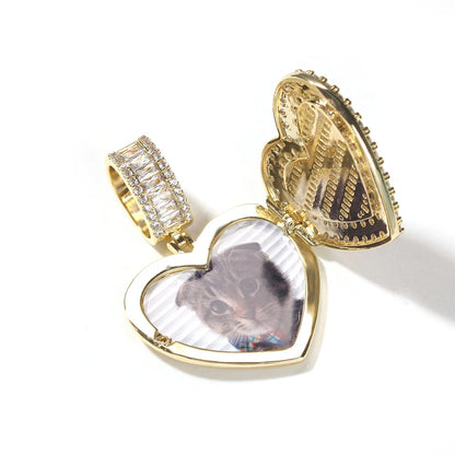 Rynx | THE BLING KING Large Heart-Shaped Photo Locket Pendant