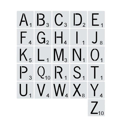 Rynx | 26-piece versatile alphabet stencil set for creative crafting projects and home decor