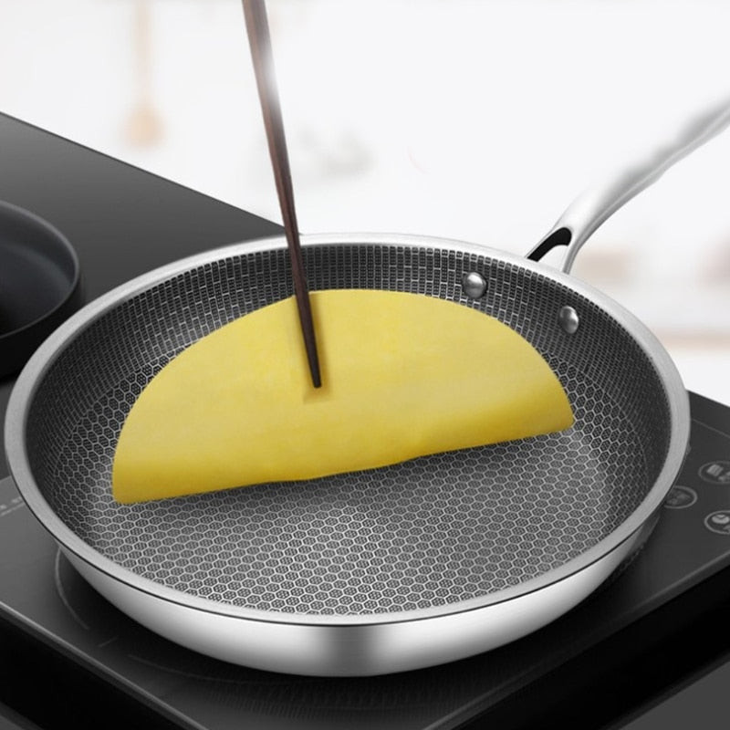 RYNX | High-quality stainless steel frying pan with anti-stick pixel technology – Perfect for healthy frying