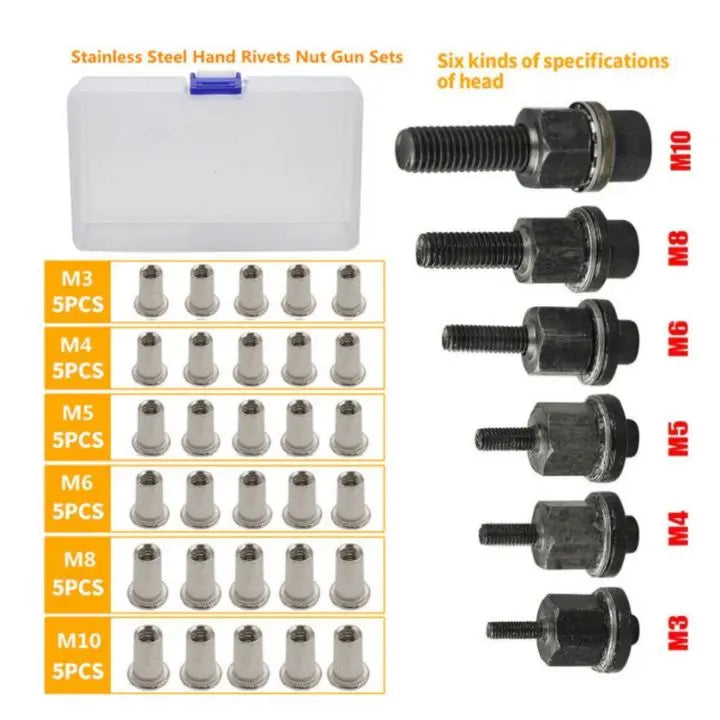 Rynx | High-Quality Nutsert Set with Countersunk Head (100 Pieces)
