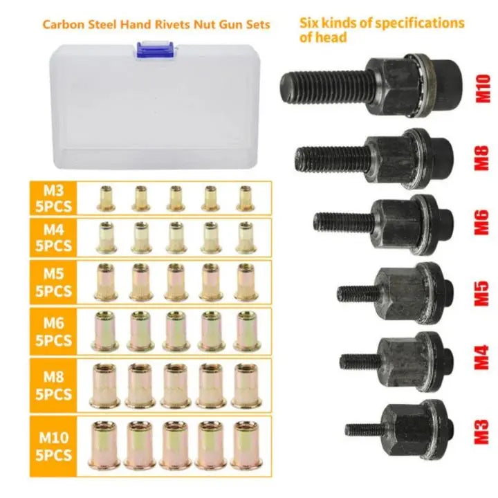 Rynx | High-Quality Nutsert Set with Countersunk Head (100 Pieces)