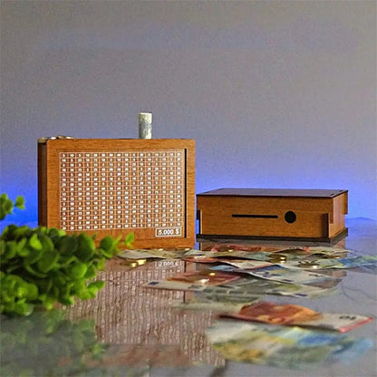 Rynx | Wooden piggy bank with counter – Durable and Decorative