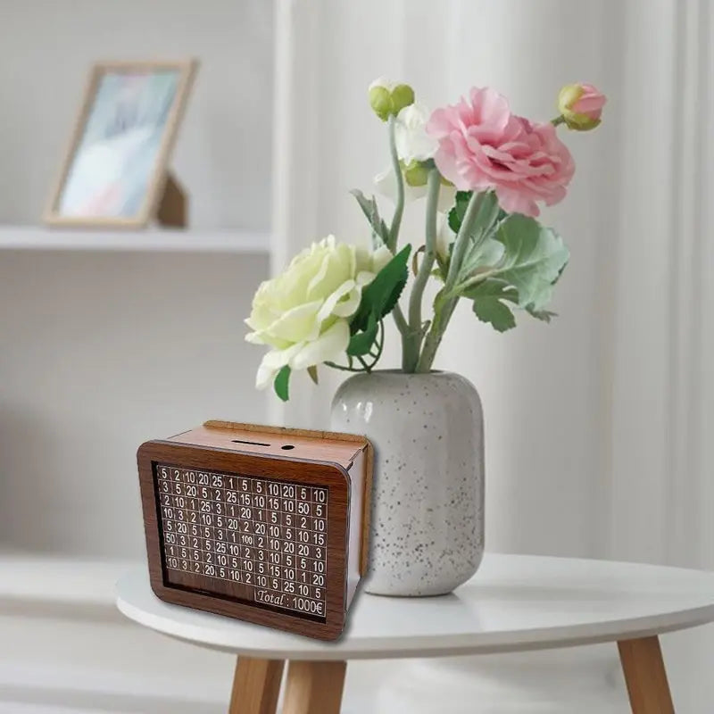 Rynx | Wooden piggy bank with counter – Durable and Decorative