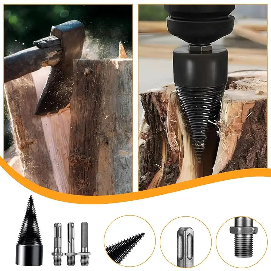 Rynx | Wood drill attachment – Efficient splitting attachment for firewood quickly and easily