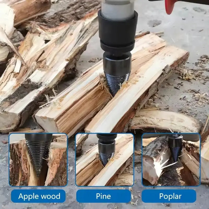 Rynx | Wood drill attachment – Efficient splitting attachment for firewood quickly and easily