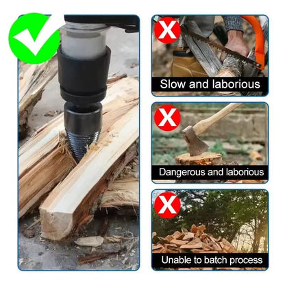 Rynx | Wood drill attachment – Efficient splitting attachment for firewood quickly and easily