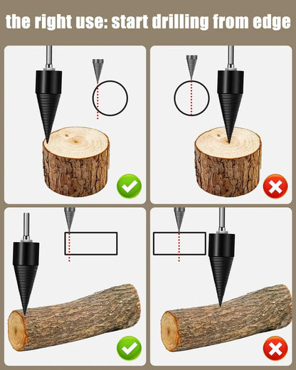 Rynx | Wood splitting drill set – Energy-saving splitting with drill