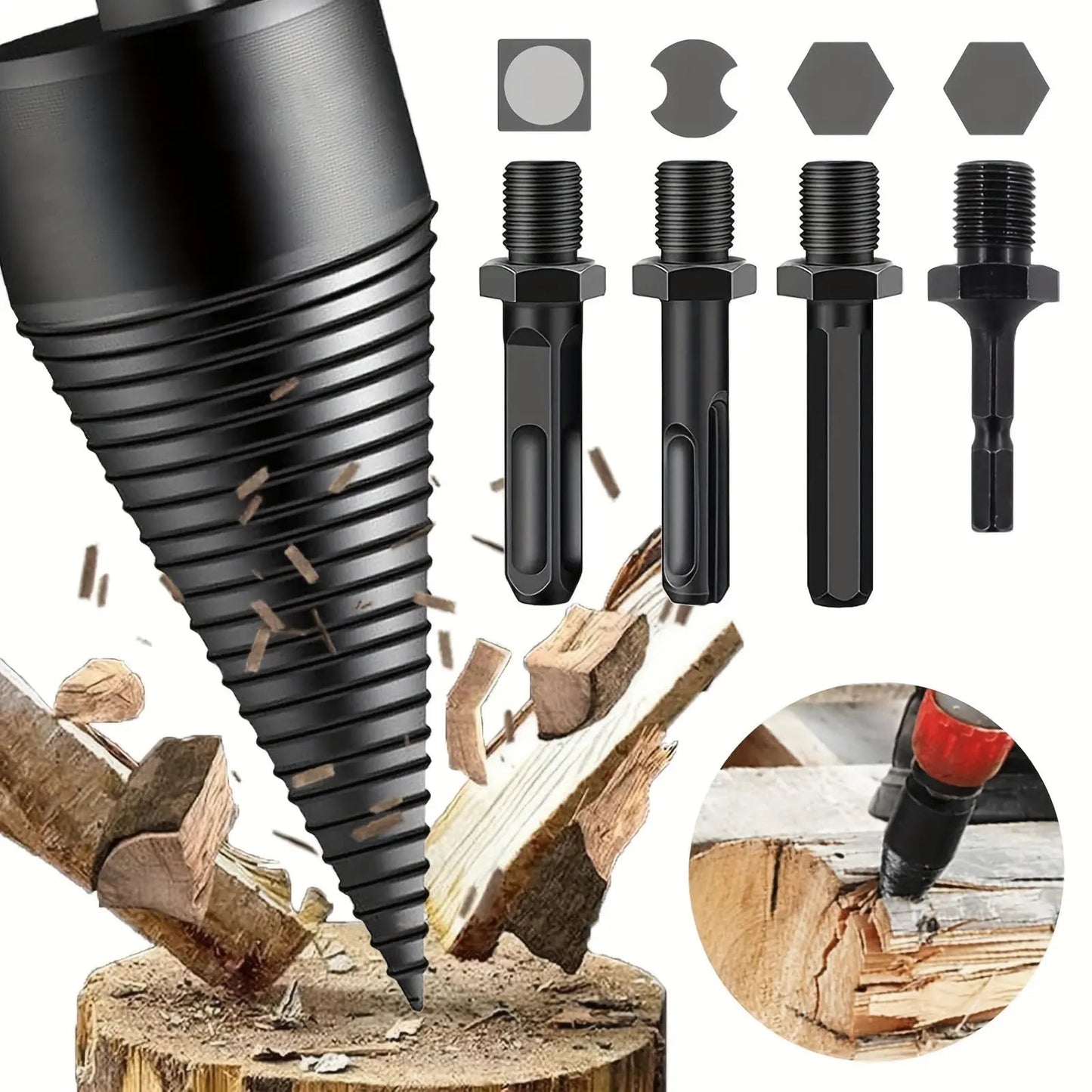 Rynx | Wood splitting drill set – Energy-saving splitting with drill