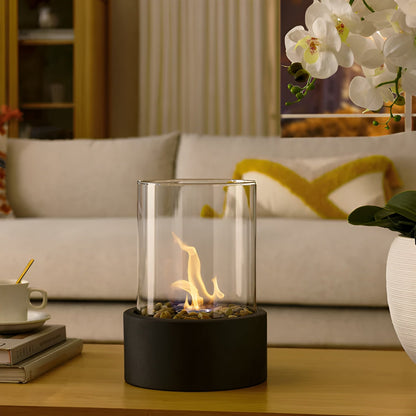 Rynx | SleekFlame - Stylish black metal base table fire pit