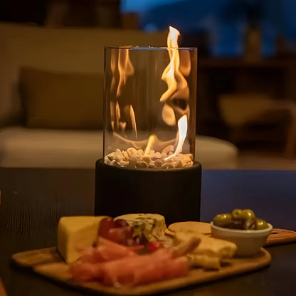 Rynx | SleekFlame - Stylish black metal base table fire pit