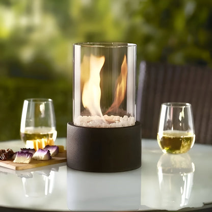 Rynx | SleekFlame - Stylish black metal base table fire pit