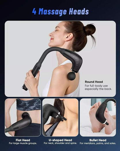Rynx | U-shaped massage gun for full body training 4 massage heads