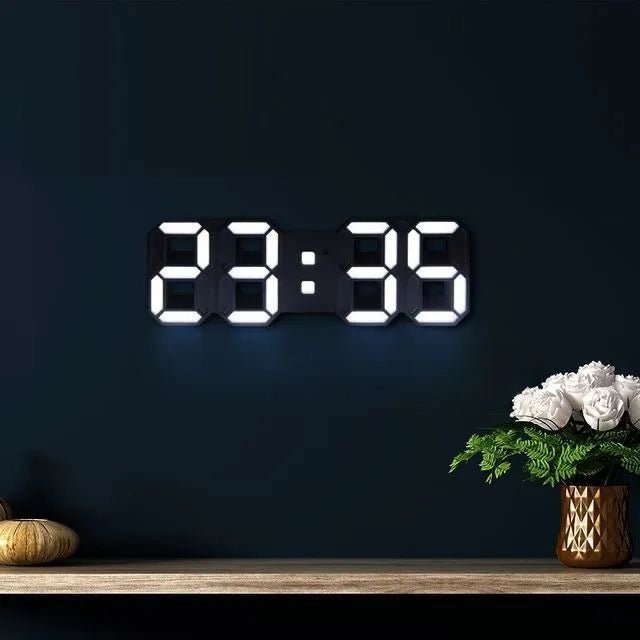 RYNX | 3D LED Wall Clock | Modern Digital Clock | Dimmable LED Light | Stylish Wall Decor