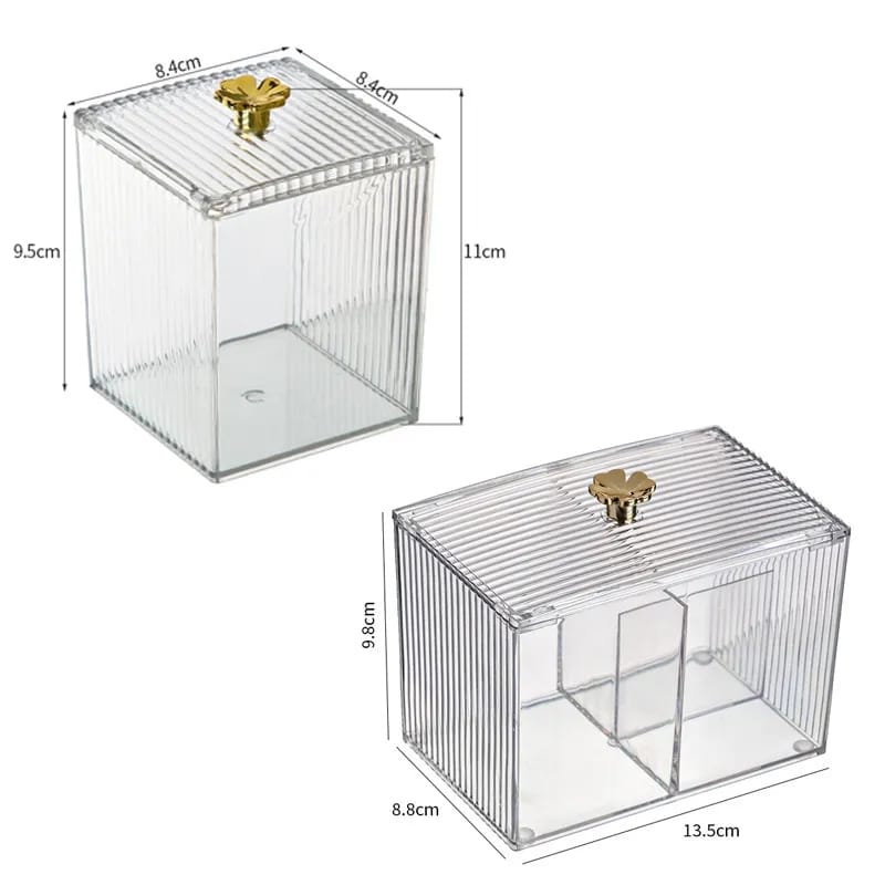 Rynx | Twin Acrylic Cotton Pad Storage Box