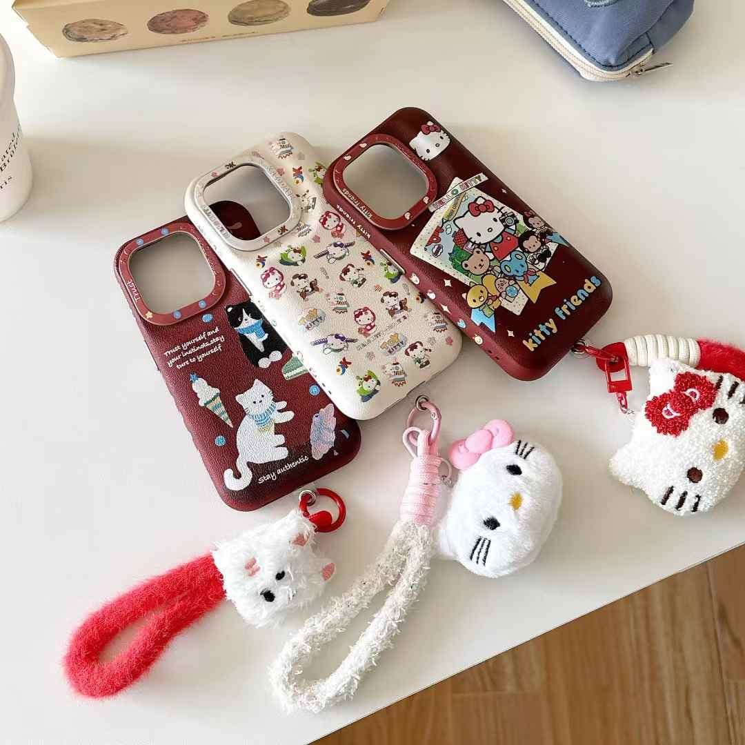 Rynx | Puffer Leather Designer Case for iPhone with Kitty Strap Holder