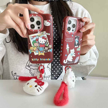 Rynx | Puffer Leather Designer Case for iPhone with Kitty Strap Holder