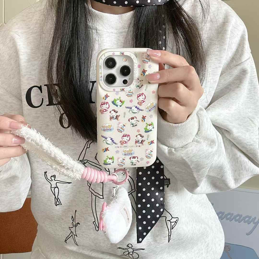 Rynx | Puffer Leather Designer Case for iPhone with Kitty Strap Holder
