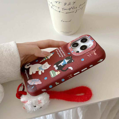 Rynx | Puffer Leather Designer Case for iPhone with Kitty Strap Holder