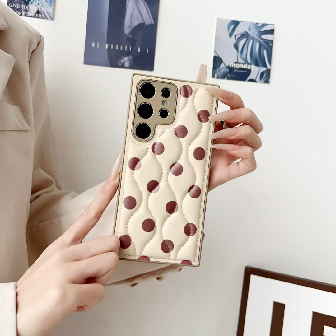 Rynx | Polka Dots Leather Case for Samsung with Belt Loop