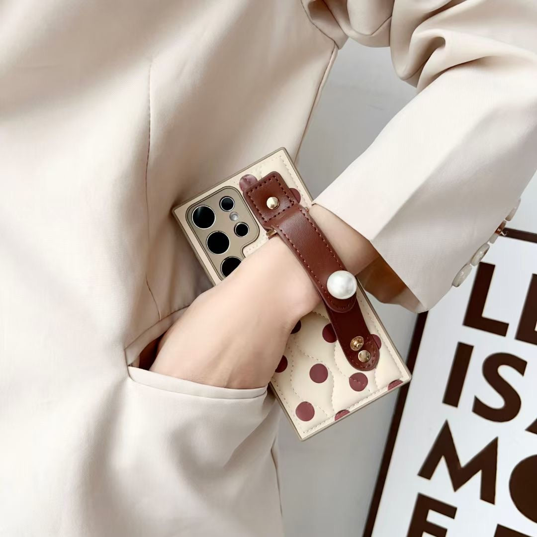 Rynx | Polka Dots Leather Case for Samsung with Belt Loop