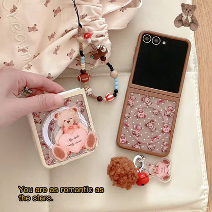 Rynx | My little teddy bear! Designer Magsafe case for Samsung Galaxy Z Flip with Magsafe holder and charm