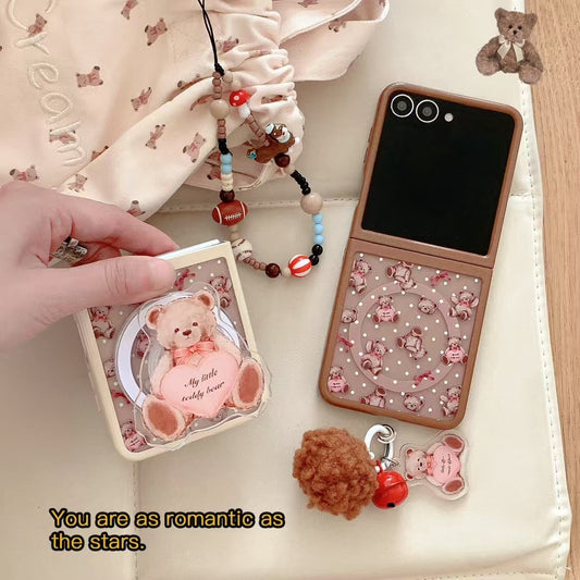 Rynx | My little teddy bear! Designer Magsafe case for Samsung Galaxy Z Flip with Magsafe holder and charm