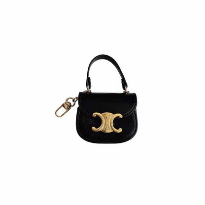 Rynx | Luxurious branded leather handbag style for Airpod with gold-colored accent buckle
