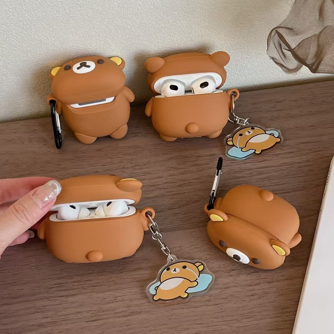 Rynx | Cute Bear 3D Silicone AirPods Case with Keychain