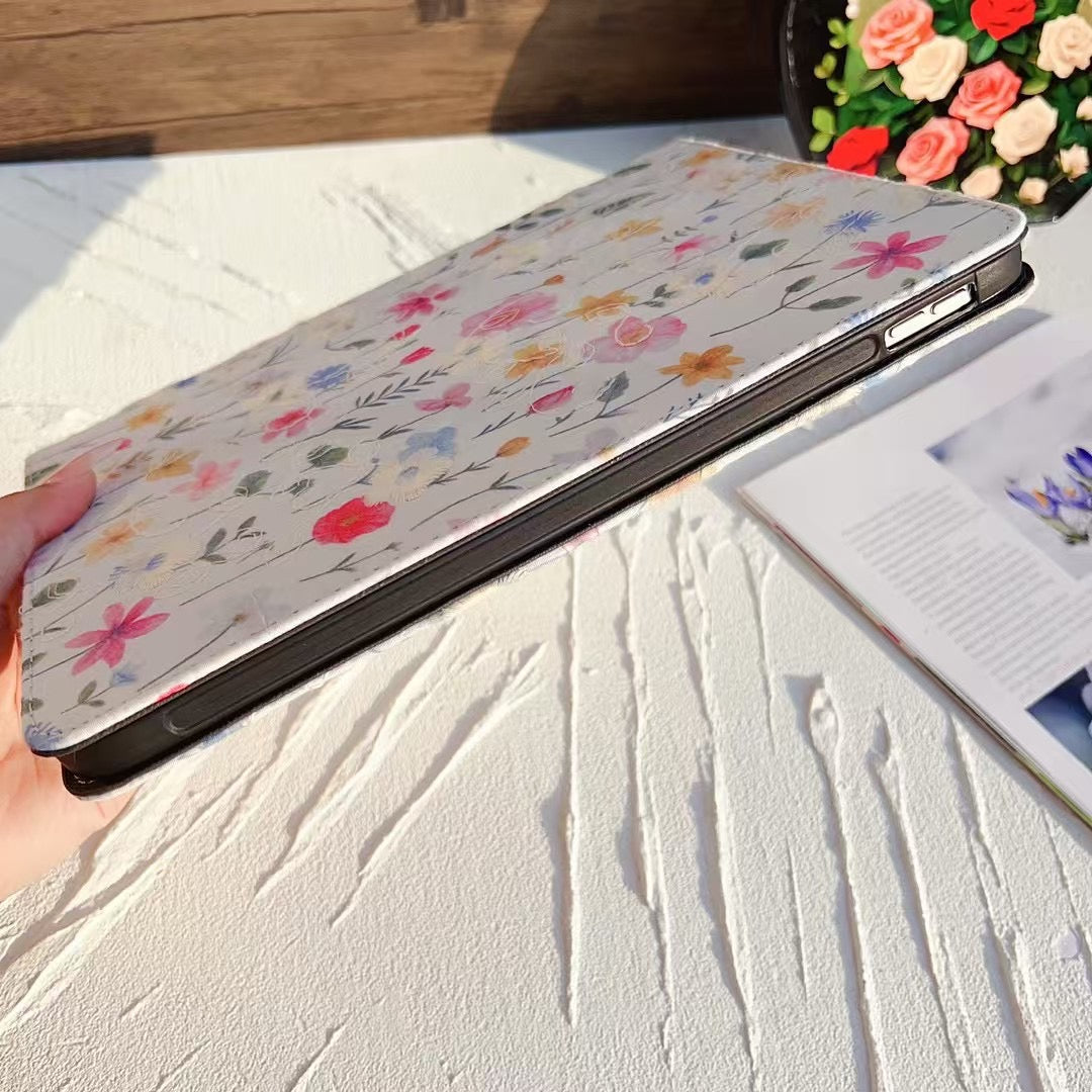 Rynx | Floral Print iPad Case Quilted Pastel & Vintage Flower Pattern for iPad Case