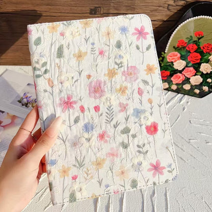 Rynx | Floral Print iPad Case Quilted Pastel & Vintage Flower Pattern for iPad Case