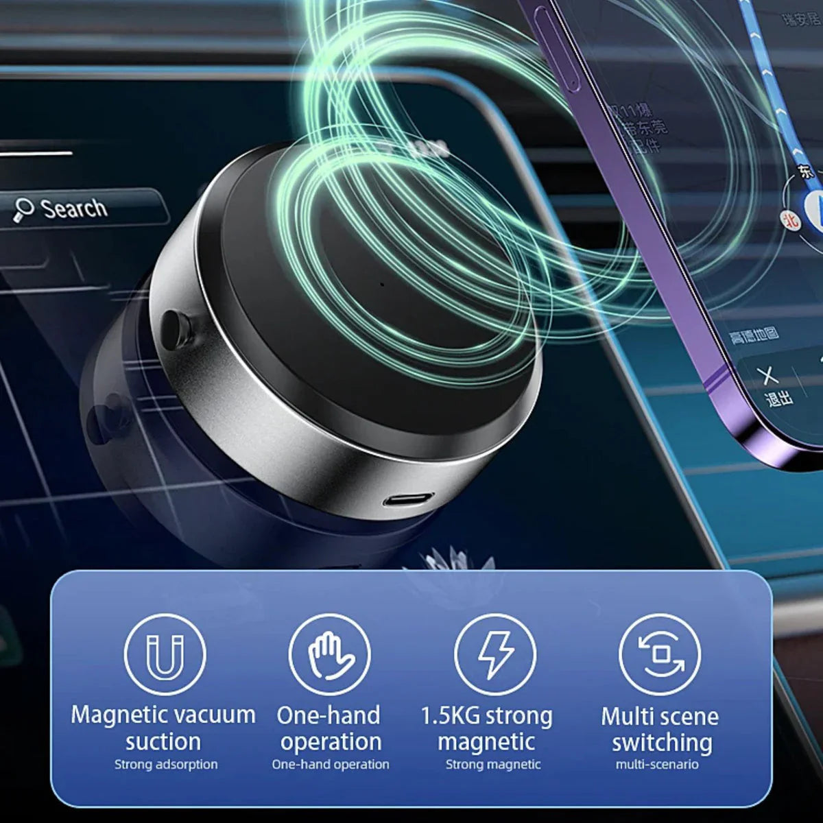 Rynx | MagnoHold: Intelligent Car Mount with Magnetic Handle