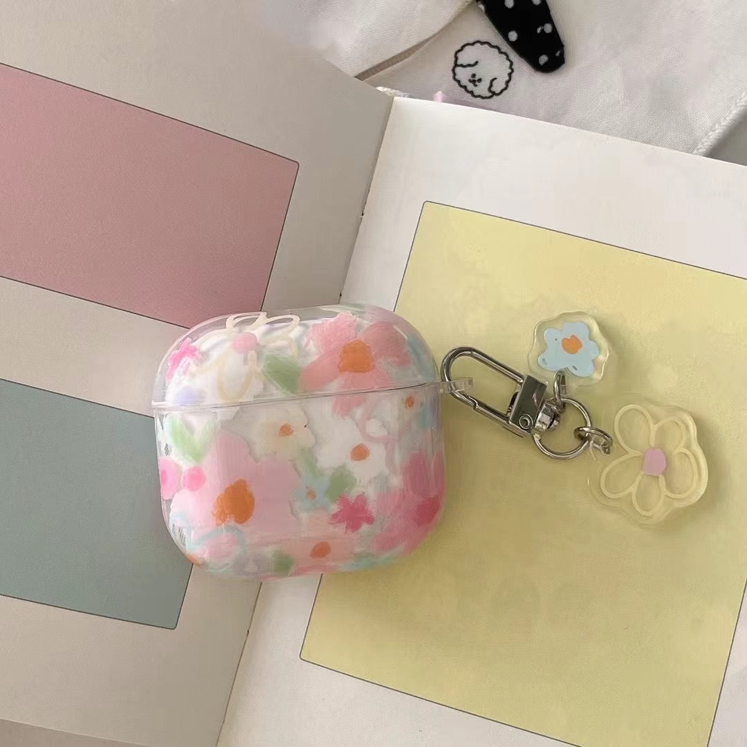Rynx | Pastel Flowers Shiny AirPods Case with Charm