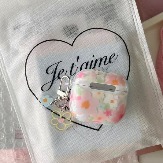 Rynx | Pastel Flowers Shiny AirPods Case with Charm