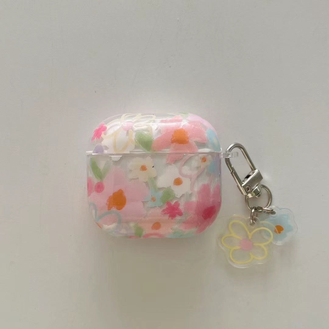 Rynx | Pastel Flowers Shiny AirPods Case with Charm